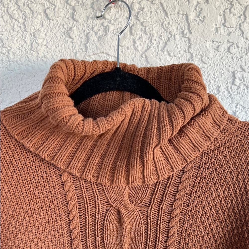 EXPRESS Cozy Brown Turtleneck Sweater - Picture 5 of 12